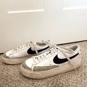 White Platform Nike Blazers